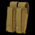 The Condor Double Pistol Mag Pouch in MultiCam Black holds two magazines, features snap closures, reinforced stitching, and durable fabric—ideal for EDC or law enforcement.